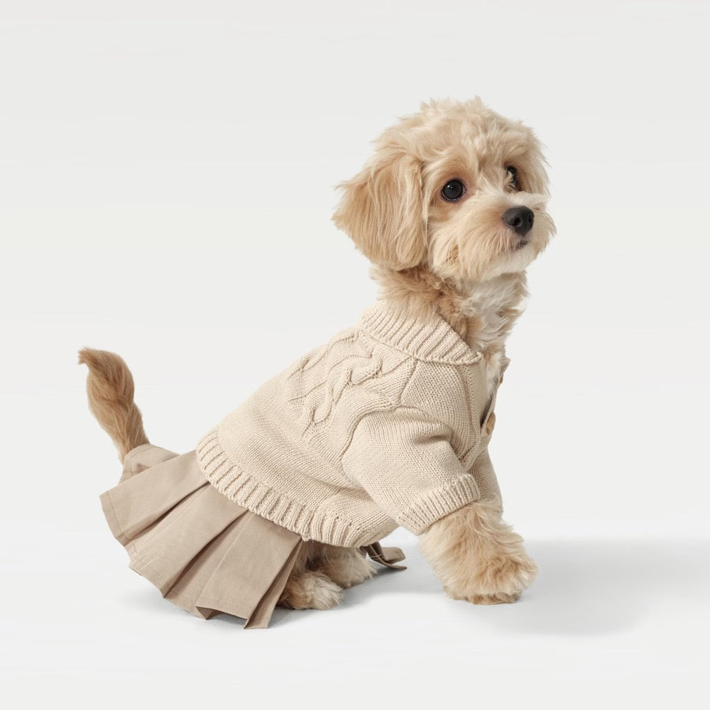 Naturalia Pet Knit Sweater Dress: Cat Dog Fall Winter Wear